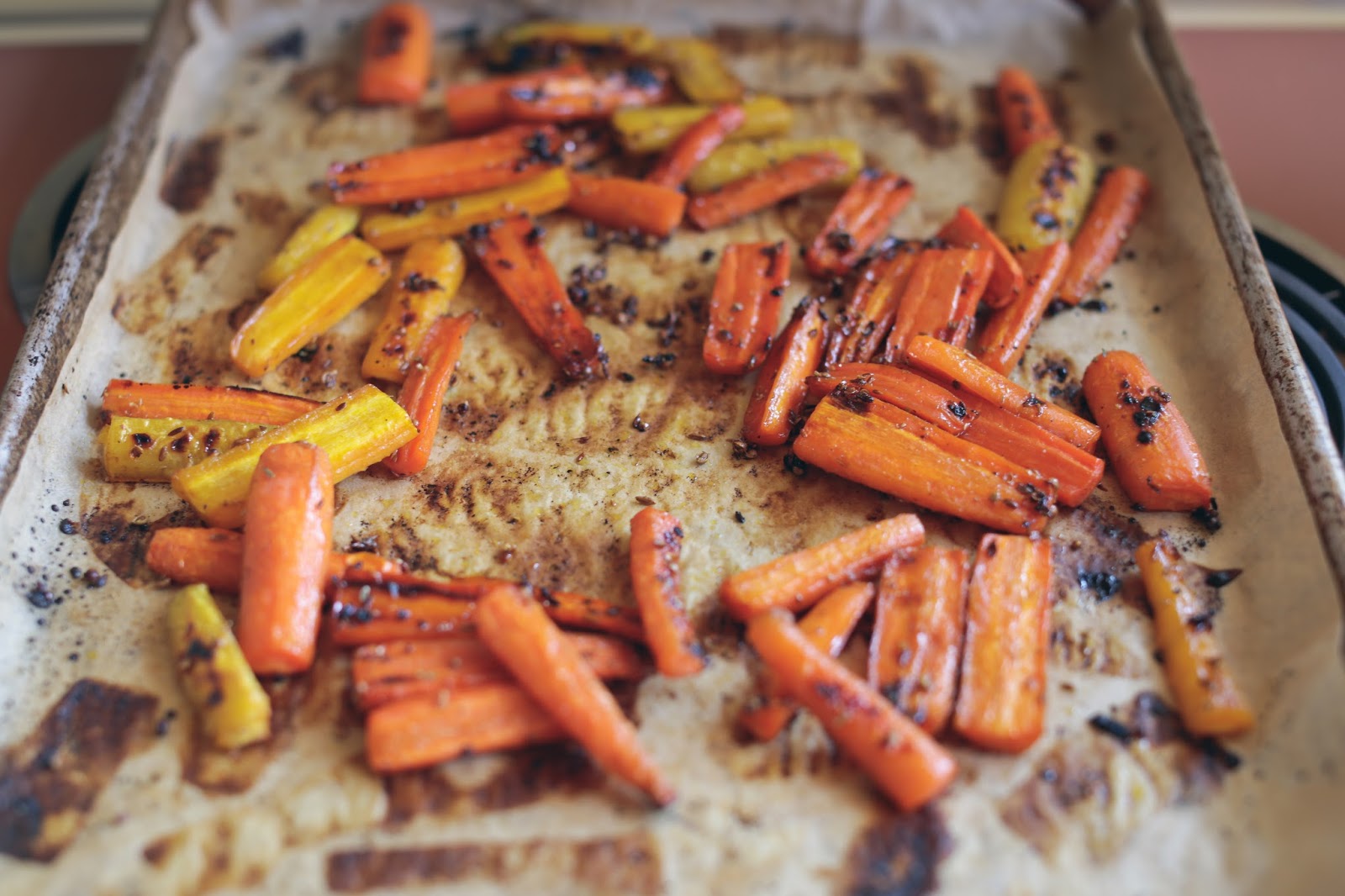 Ottolenghi Inspired:Oven Roasted Carrots, Grilled Halloumi & Tahini Sauce